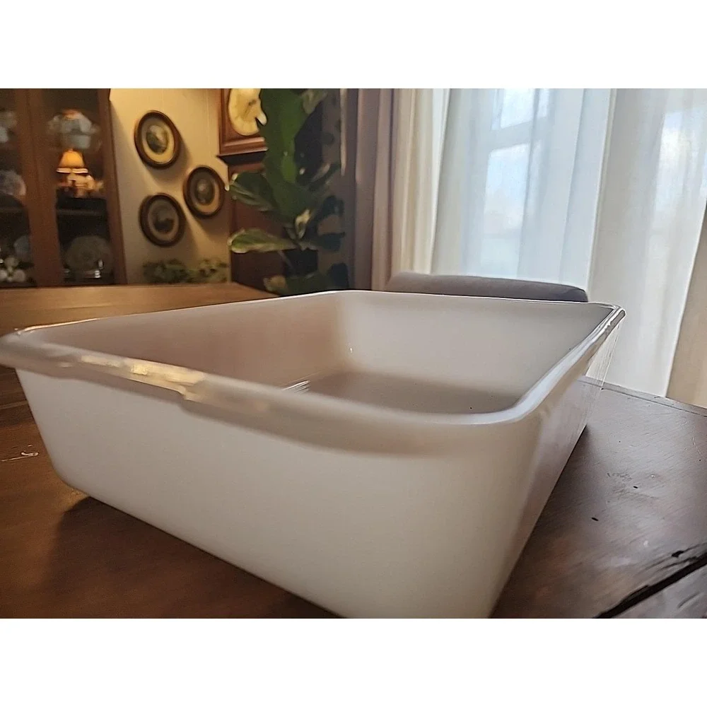 Vintage  Proctor Silex‎ Wheat Pattern Slow Cooker Milk Glass Casserole Dish #12